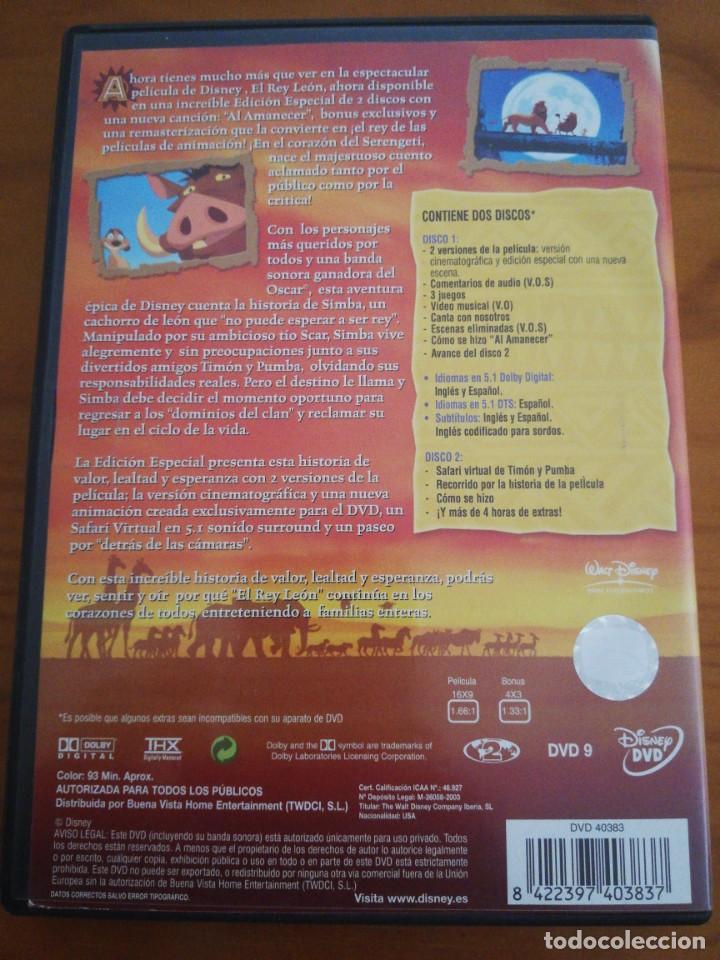 Cine: DVD el rey le&oacute;n ed,. Especial 2 discos - Foto 3