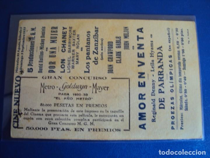 Cine: (PG-190490)PROGRAMA DE CINE - DE PARRANDA - CINE NOU - A&Ntilde;O 1933 - Foto 2