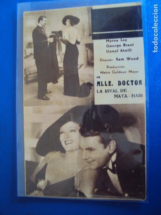 Folhetos de m&atilde;o de filmes antigos de cinema: (PG-190491)PROGRAMA DE CINE - MADEMOISELLE DOCTOR - CINEMA ZORRILLA - A&Ntilde;O 1935