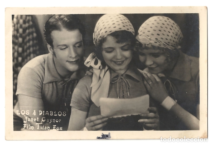 Cine: PTEB 059 LOS 4 DIABLOS PROGRAMA TARJETA FOX CINE MUDO JANET GAYNOR MURNAU E - Foto 1