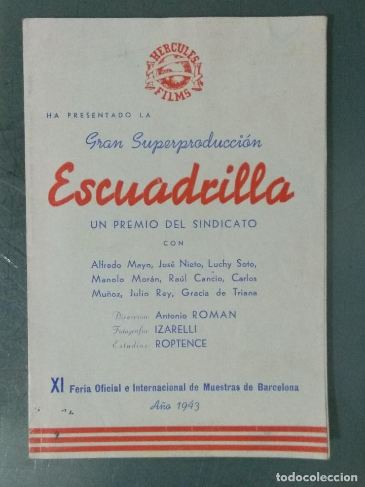Cine: ESCUADRILLA - 1943 - PROGRAMA DE CINE DOBLE DE MANO - Foto 1