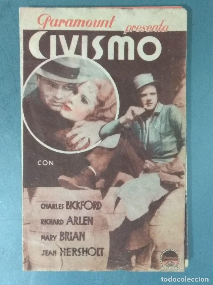 Cine: CIVISMO - 1934 - PROGRAMA DE MANO DOBLE - Foto 1