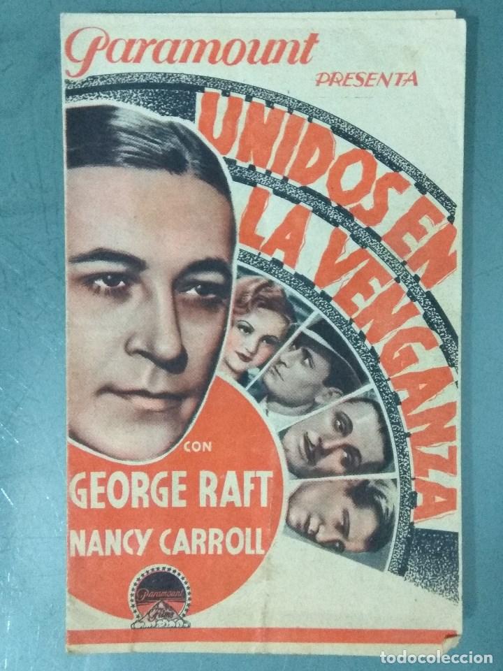 Cine: UNIDOS EN LA VENGANZA (1934) PROGRAMA DOBLE DE MANO. - Foto 1