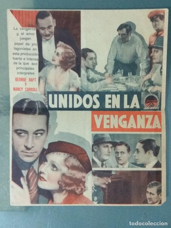 Cine: UNIDOS EN LA VENGANZA (1934) PROGRAMA DOBLE DE MANO. - Foto 2