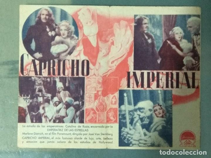 Cine: CAPRICHO IMPERIAL (1935) (MARLENE DIETRICH) PROGRAMA DE MANO DOBLE. - Foto 2