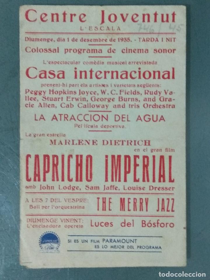 Cine: CAPRICHO IMPERIAL (1935) (MARLENE DIETRICH) PROGRAMA DE MANO DOBLE. - Foto 3