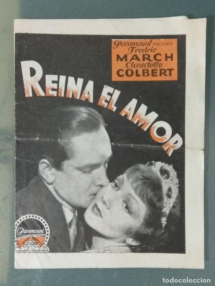 Cine: REINA EL AMOR - 1934 - PROGRAMA DOBLE DE MANO - Foto 1