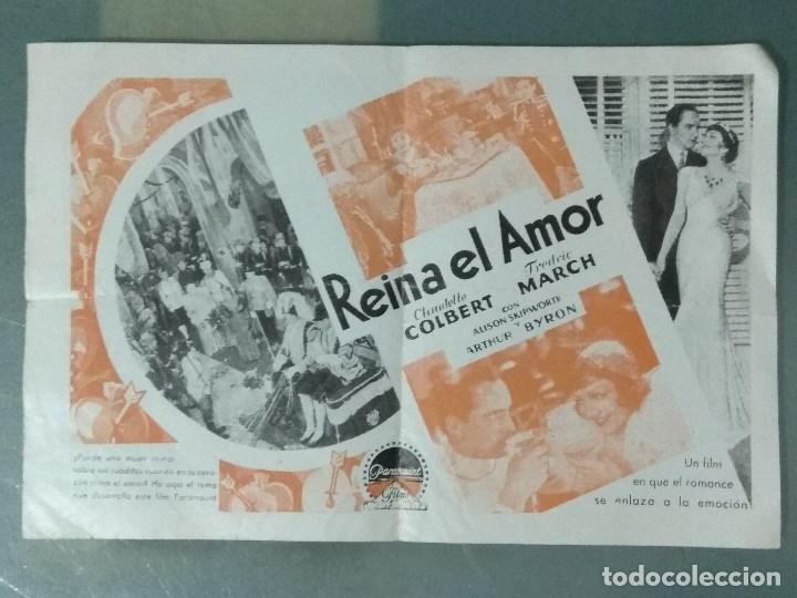 Cine: REINA EL AMOR - 1934 - PROGRAMA DOBLE DE MANO - Foto 2