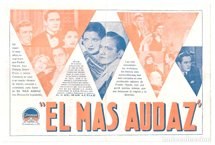 Cine: PTCC 039 EL MAS AUDAZ PROGRAMA DOBLE PARAMOUNT FREDRIC MARCH KAY FRANCIS - Foto 2