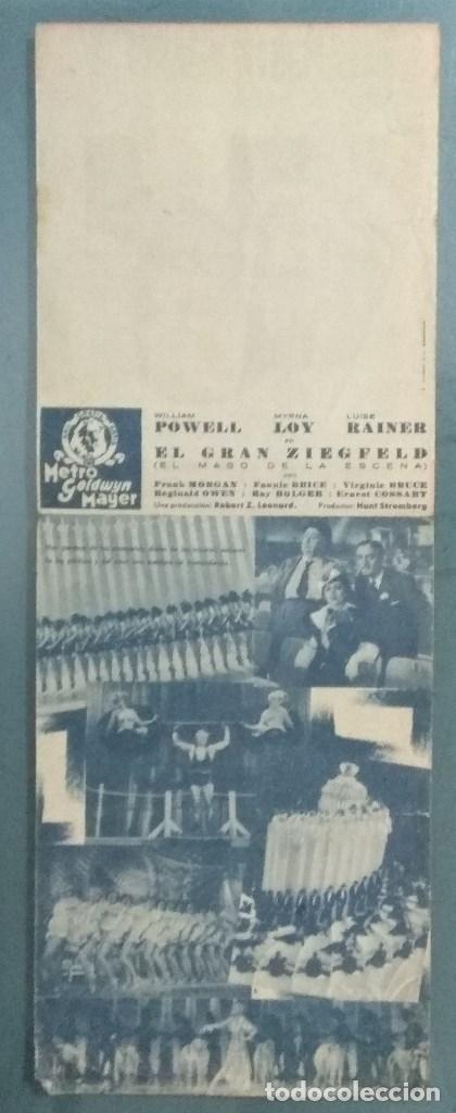 Cine: EL GRAN ZIEGFELD - A&Ntilde;OS 30 - PROGRAMA DE MANO DOBLE. - Foto 3
