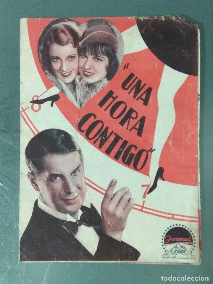 Cine: UNA HORA CONTIGO - 1930 - PROGRAMA DE MANO DOBLE. - Foto 1