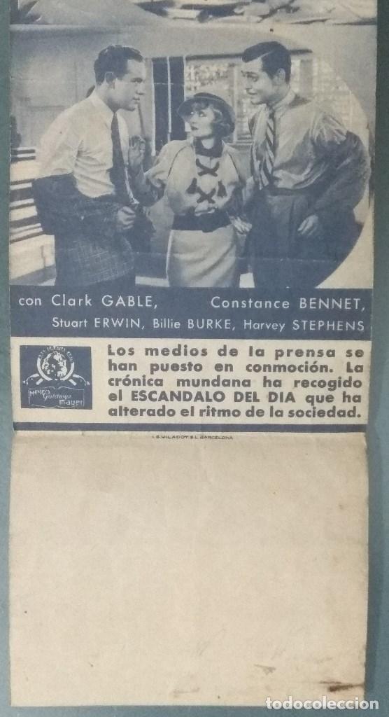 Cine: EL ESCANDALO DEL DIA. PROGRAMA DE MANO DESPLEGABLE. - Foto 5