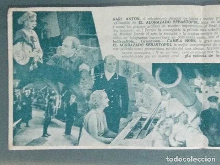 Cine: EL ACORAZADO SEBASTOPOL 1942. - PROGRAMA DE MANO DOBLE. - Foto 3