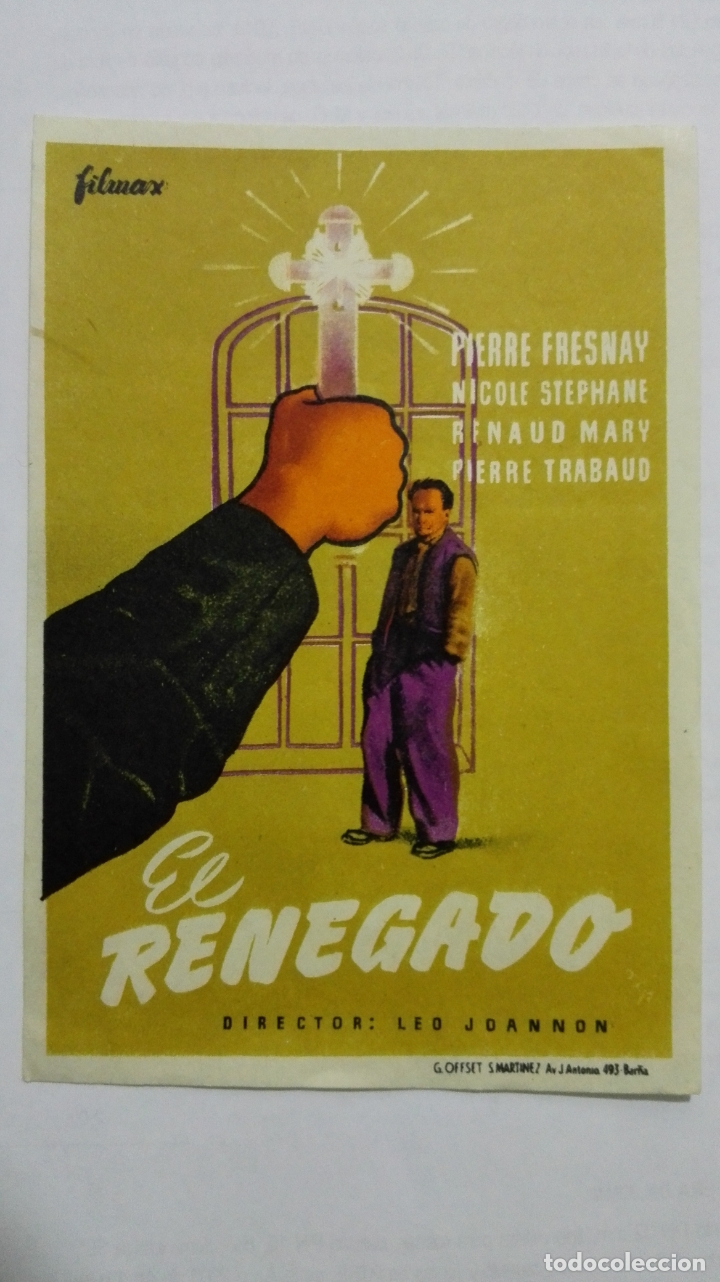 Cine: FOLLETO DE CINE, EL RENEGADO, A&Ntilde;OS 60, SIN PUBLICIDAD
