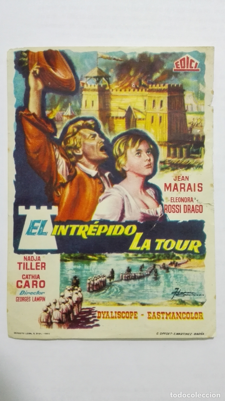 Cine: FOLLETO DE CINE, EL INTREPIDO LA TOUR, A&Ntilde;OS 60, SIN PUBLICIDAD