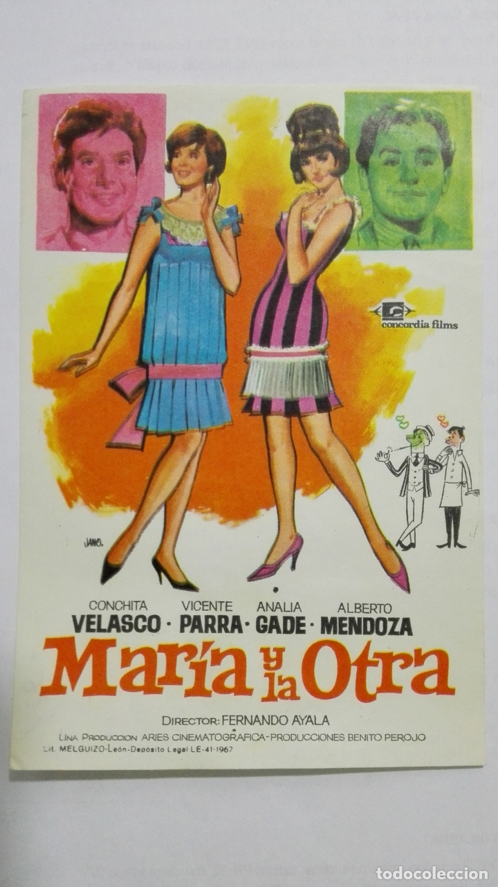 Cine: FOLLETO DE CINE, MARIA Y LA OTRA, A&Ntilde;OS 60, SIN PUBLICIDAD