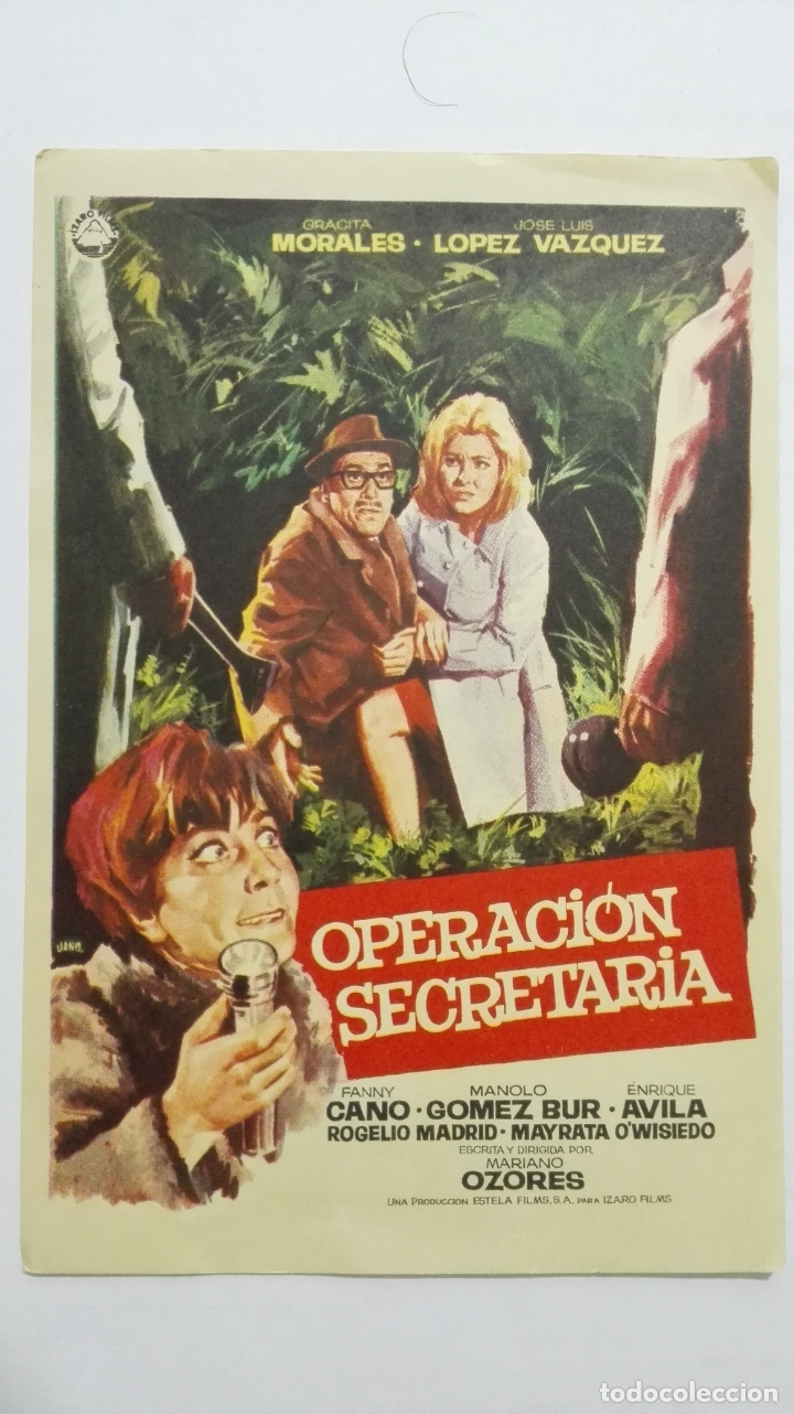 Cine: FOLLETO DE CINE, OPERACION SECRETARIA, A&Ntilde;OS 60, SIN PUBLICIDAD