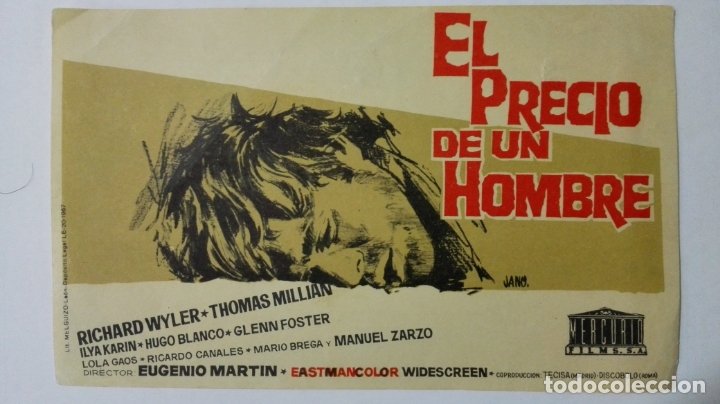 Cine: FOLLETO DE CINE, EL PRECIO DE UN HOMBRE, A&Ntilde;OS 60, SIN PUBLICIDAD