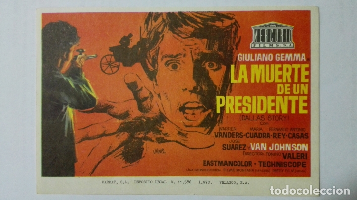 Cine: FOLLETO DE CINE, LA MUERTE DE UN PRESIDENTE, A&Ntilde;OS 60, SIN PUBLICIDAD