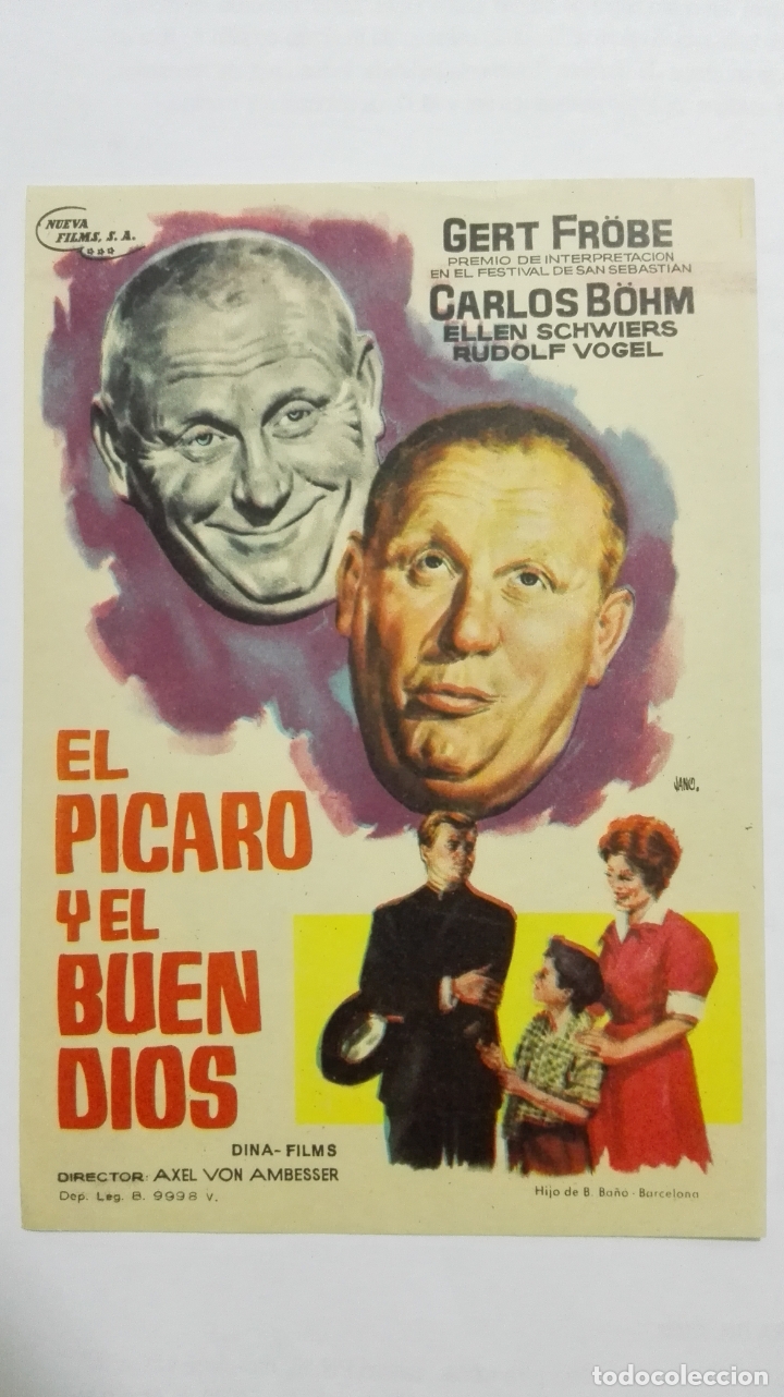 Cine: FOLLETO DE CINE, EL PICARO Y EL BUEN DIOS, A&Ntilde;OS 60, SIN PUBLICIDAD