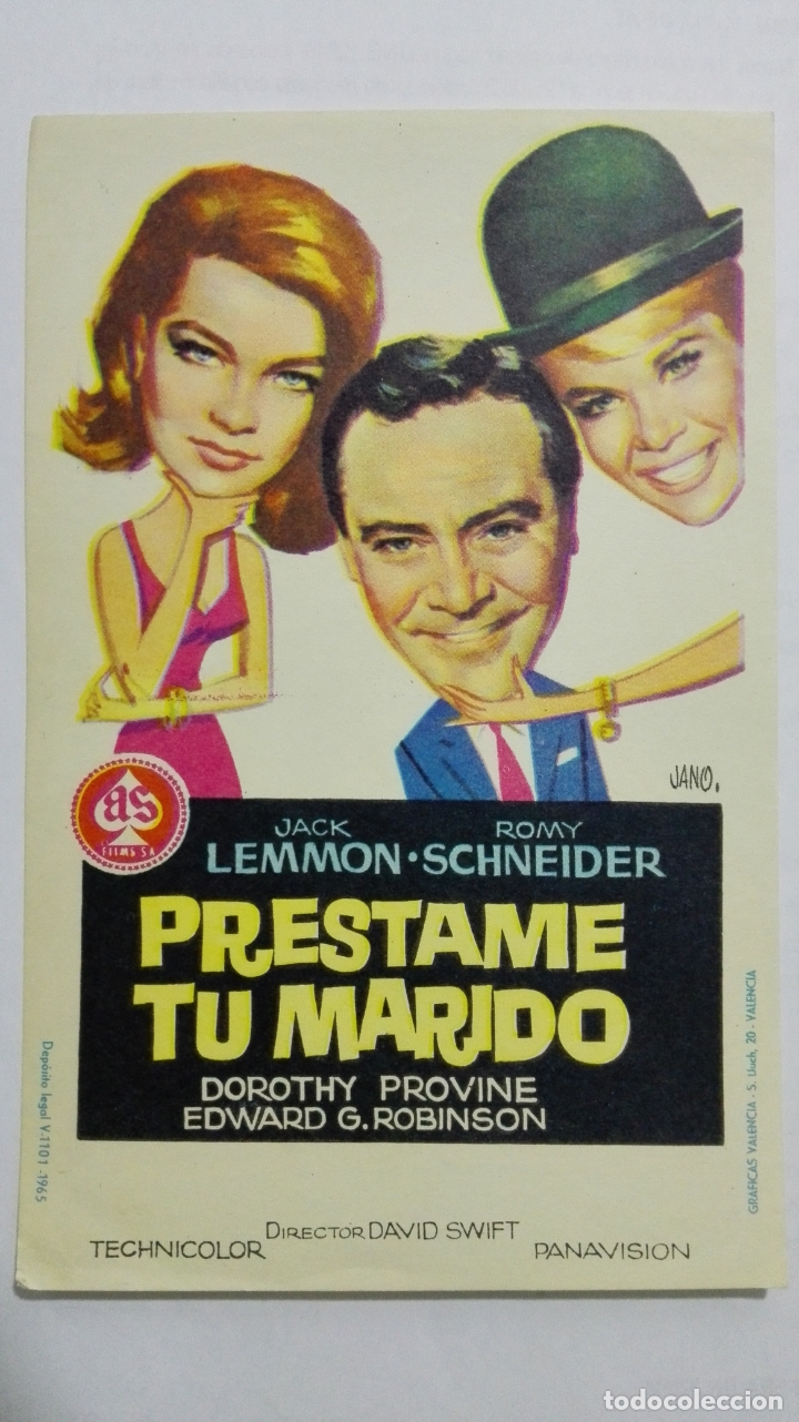Folhetos de m&atilde;o de filmes antigos de cinema: FOLLETO DE CINE, PRESTAME TU MARIDO, A&Ntilde;OS 60, SIN PUBLICIDAD