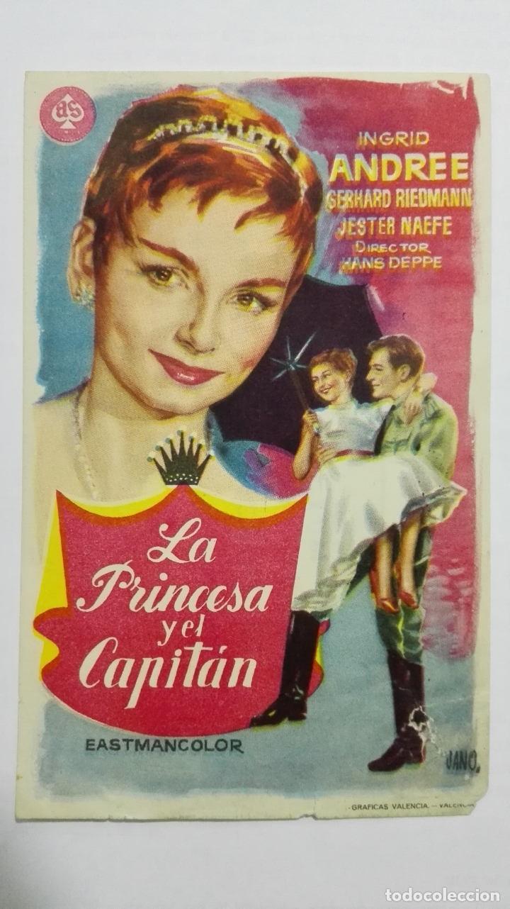 Folhetos de m&atilde;o de filmes antigos de cinema: FOLLETO DE CINE, LA PRINCESA Y EL CAPITAN, A&Ntilde;OS 60, SIN PUBLICIDAD