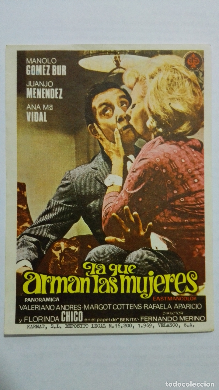 Folhetos de m&atilde;o de filmes antigos de cinema: FOLLETO DE CINE, LA QUE ARMAN LAS MUJERES, A&Ntilde;OS 60, SIN PUBLICIDAD