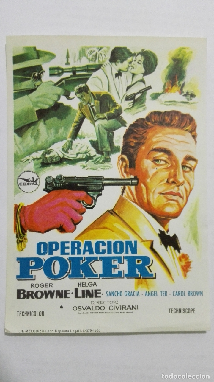 Folhetos de m&atilde;o de filmes antigos de cinema: FOLLETO DE CINE, OPERACION POKER, A&Ntilde;OS 60, SIN PUBLICIDAD