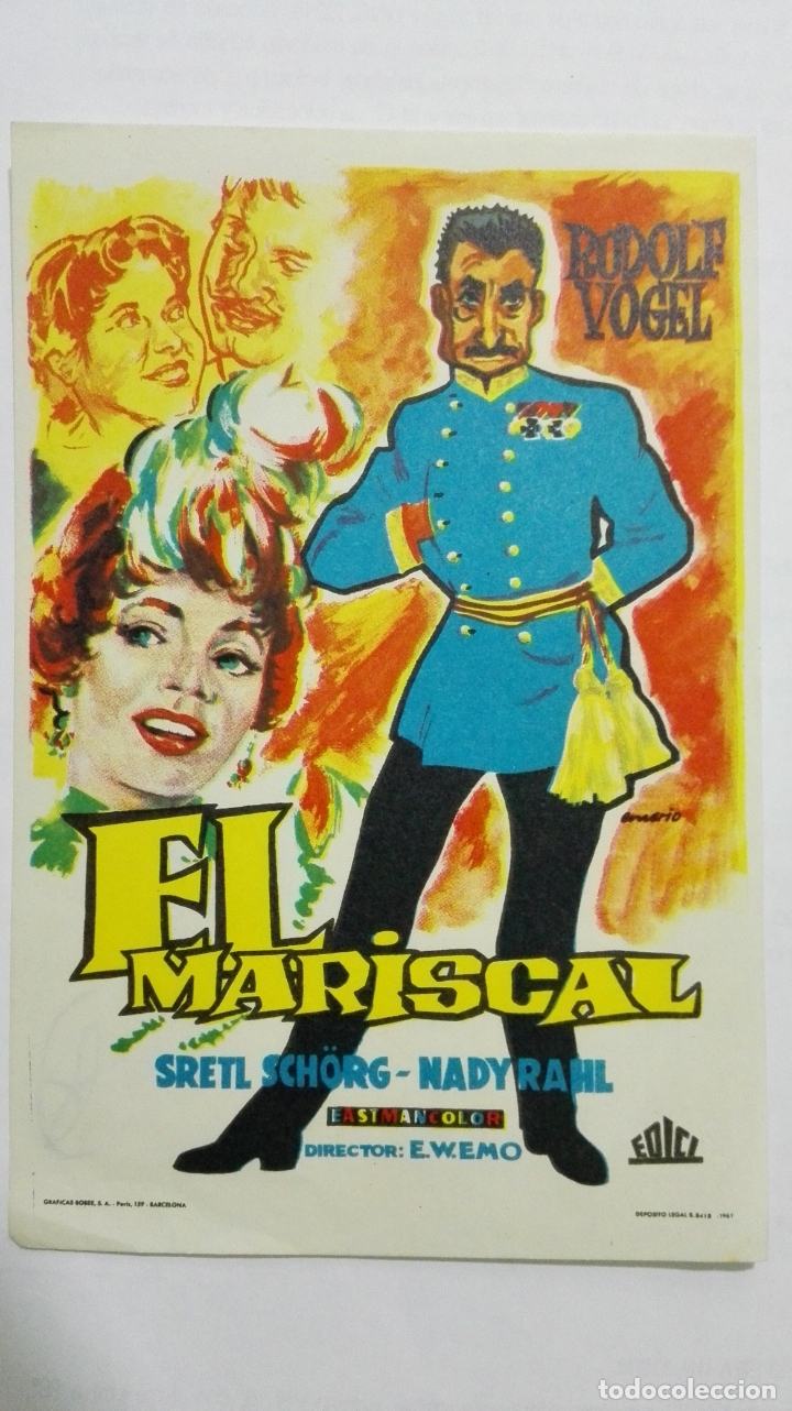 Folhetos de m&atilde;o de filmes antigos de cinema: FOLLETO DE CINE, EL MARISCAL, A&Ntilde;OS 60, SIN PUBLICIDAD