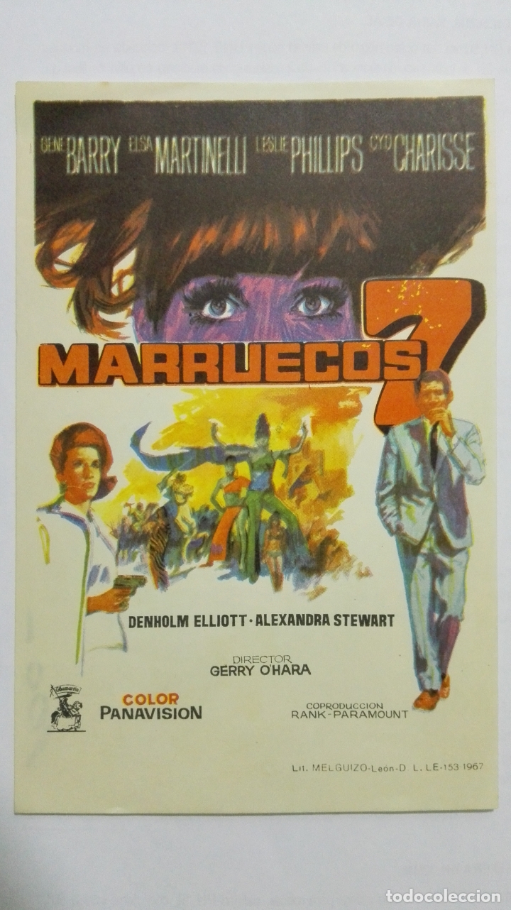 Folhetos de m&atilde;o de filmes antigos de cinema: FOLLETO DE CINE, MARRUECOS 7, A&Ntilde;OS 60, SIN PUBLICIDAD