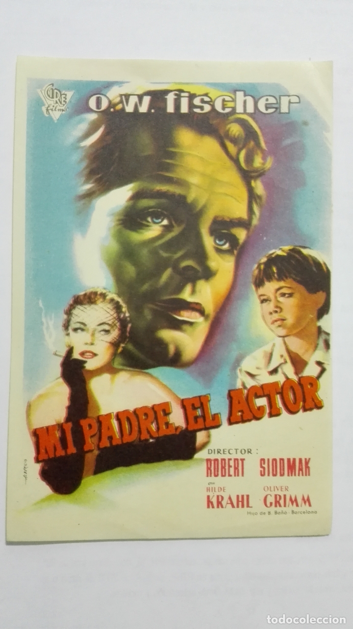 Folhetos de m&atilde;o de filmes antigos de cinema: FOLLETO DE CINE, MI PADRE, EL ACTOR, A&Ntilde;OS 60, SIN PUBLICIDAD