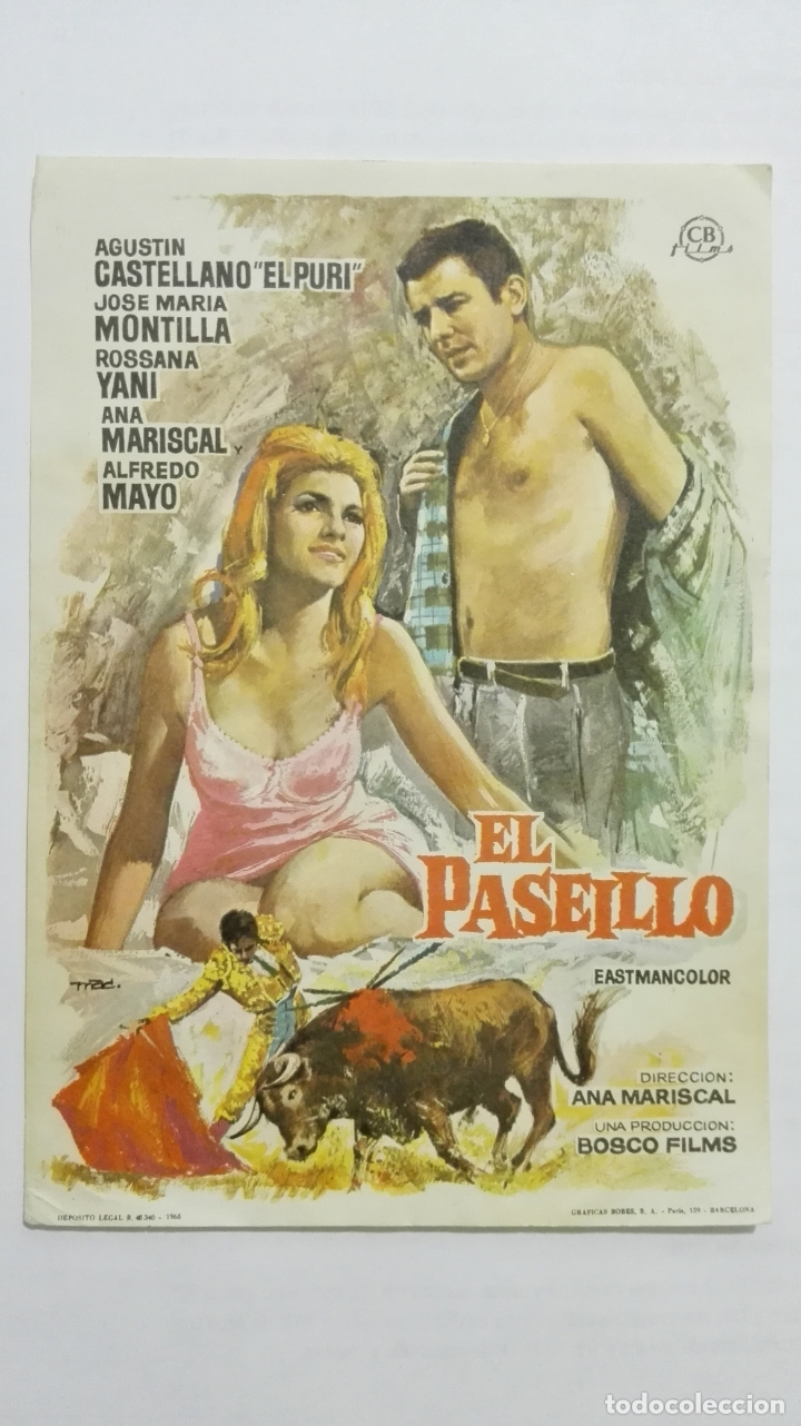 Folhetos de m&atilde;o de filmes antigos de cinema: FOLLETO DE CINE, EL PASEILLO, A&Ntilde;OS 60, SIN PUBLICIDAD