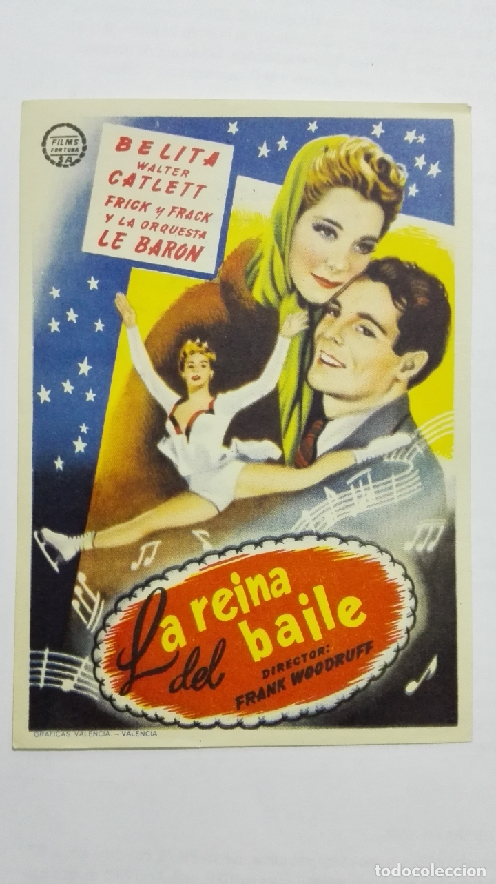  Flyers Publicitaires de films Anciens: FOLLETO DE CINE, LA REINA DEL BAILE, A&Ntilde;OS 60, SIN PUBLICIDAD