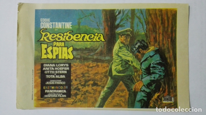  Flyers Publicitaires de films Anciens: FOLLETO DE CINE, RESIDENCIA PARA ESPIAS, A&Ntilde;OS 60, SIN PUBLICIDAD
