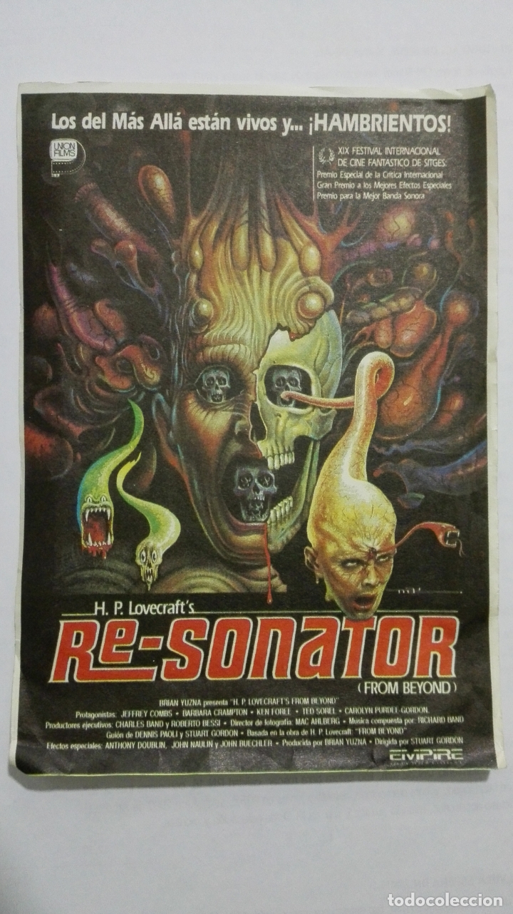  Flyers Publicitaires de films Anciens: FOLLETO DE CINE, RE-SONATOR, A&Ntilde;OS 60, SIN PUBLICIDAD