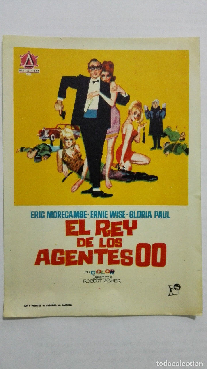  Flyers Publicitaires de films Anciens: FOLLETO DE CINE, EL RY DE LOS AGENTES 00, A&Ntilde;OS 60, SIN PUBLICIDAD