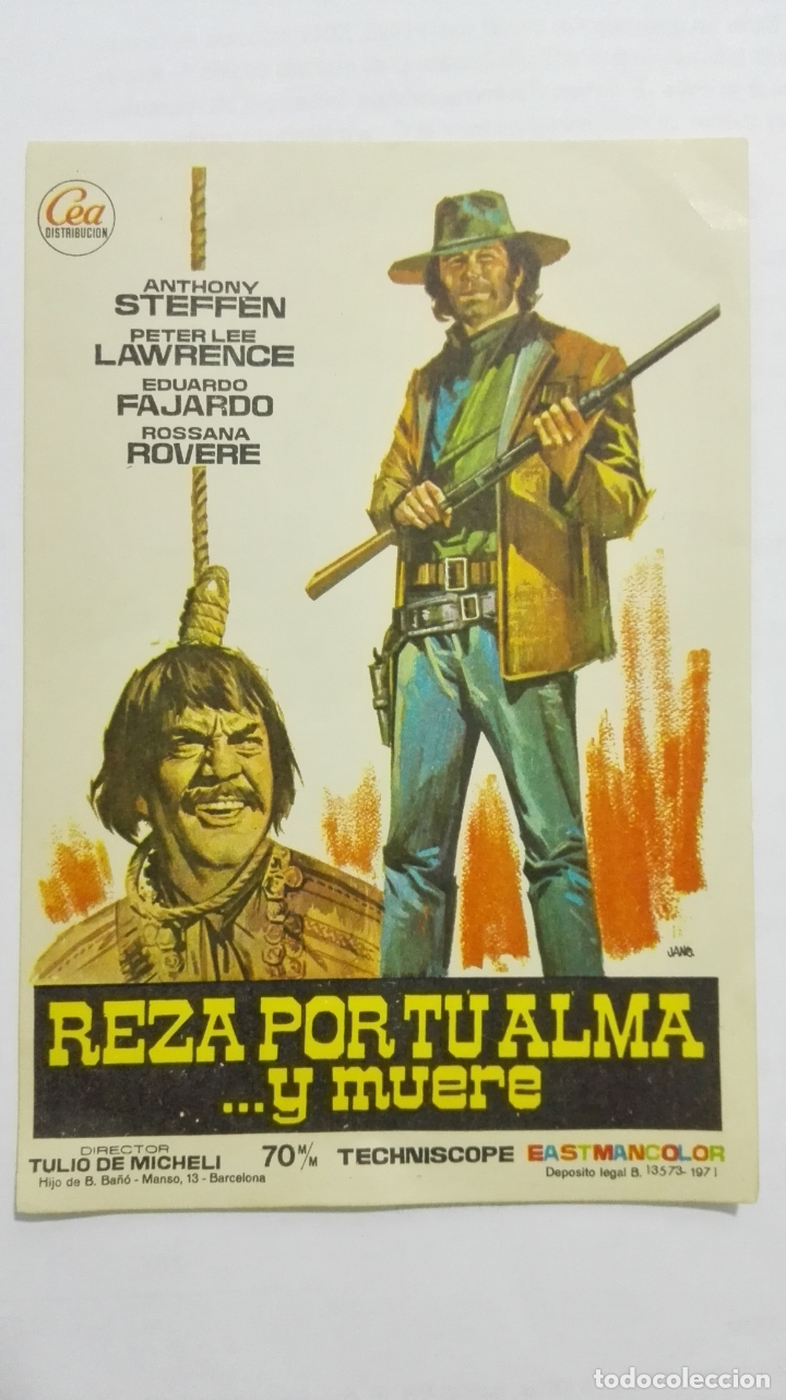  Flyers Publicitaires de films Anciens: FOLLETO DE CINE, REZA POR TU ALMA Y MUERE, A&Ntilde;OS 60, SIN PUBLICIDAD