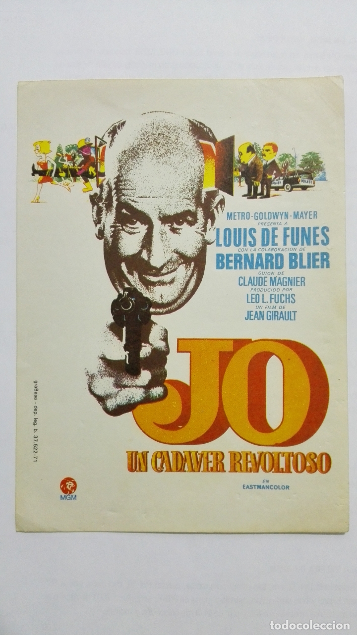 Flyers Publicitaires de films Anciens: FOLLETO DE CINE, JO UN CADAVER REVOLTOSO, A&Ntilde;OS 60, SIN PUBLICIDAD