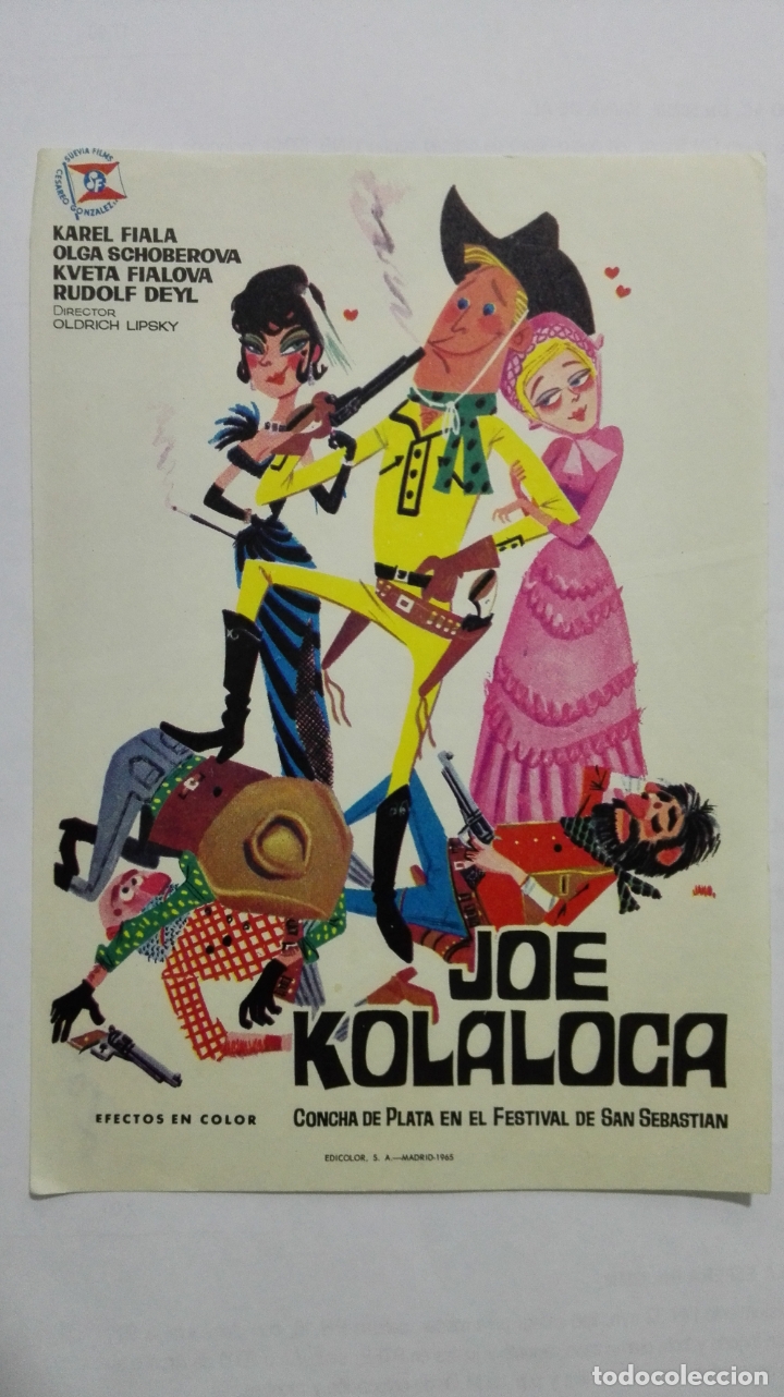  Flyers Publicitaires de films Anciens: FOLLETO DE CINE, JOE KOLALOCA, A&Ntilde;OS 60, SIN PUBLICIDAD