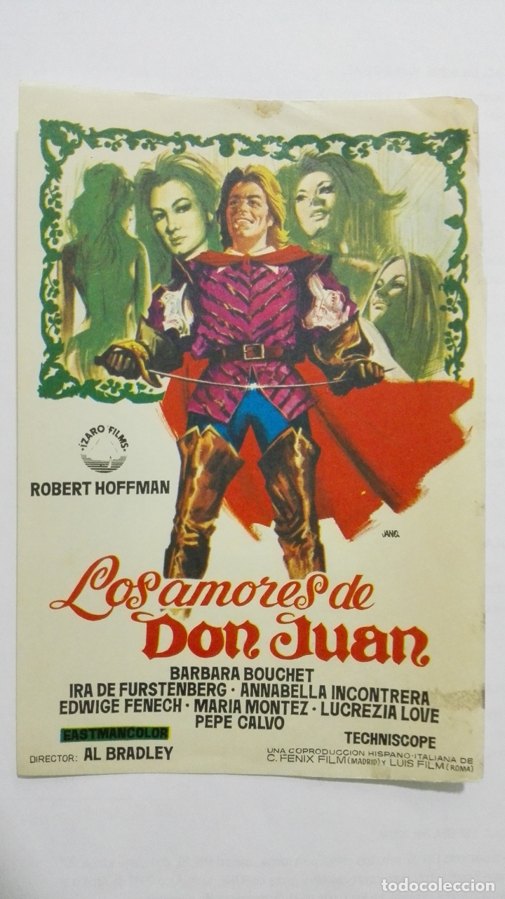  Flyers Publicitaires de films Anciens: FOLLETO DE CINE, LOS AMORES DE DON JUAN, A&Ntilde;OS 60, SIN PUBLICIDAD