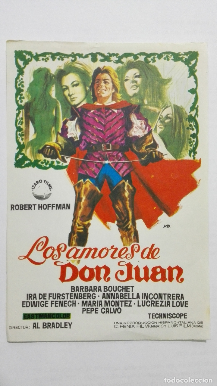  Flyers Publicitaires de films Anciens: FOLLETO DE CINE, LOS AMORES DE DON JUAN, A&Ntilde;OS 60, SIN PUBLICIDAD