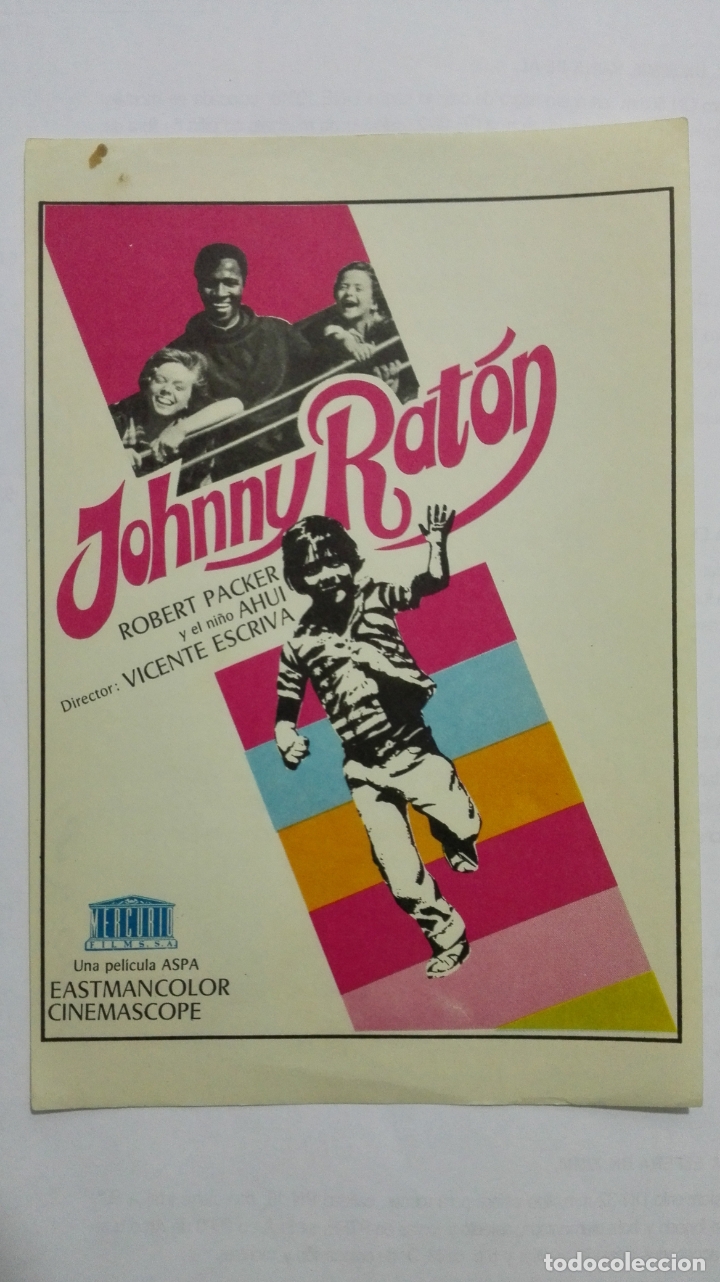  Flyers Publicitaires de films Anciens: FOLLETO DE CINE, JOHNNY RATON, A&Ntilde;OS 60, SIN PUBLICIDAD