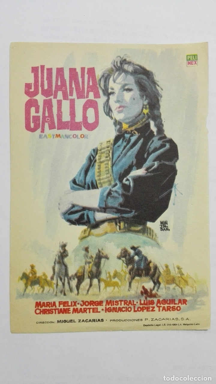  Flyers Publicitaires de films Anciens: FOLLETO DE CINE, JUANA GALLO, A&Ntilde;OS 60, SIN PUBLICIDAD