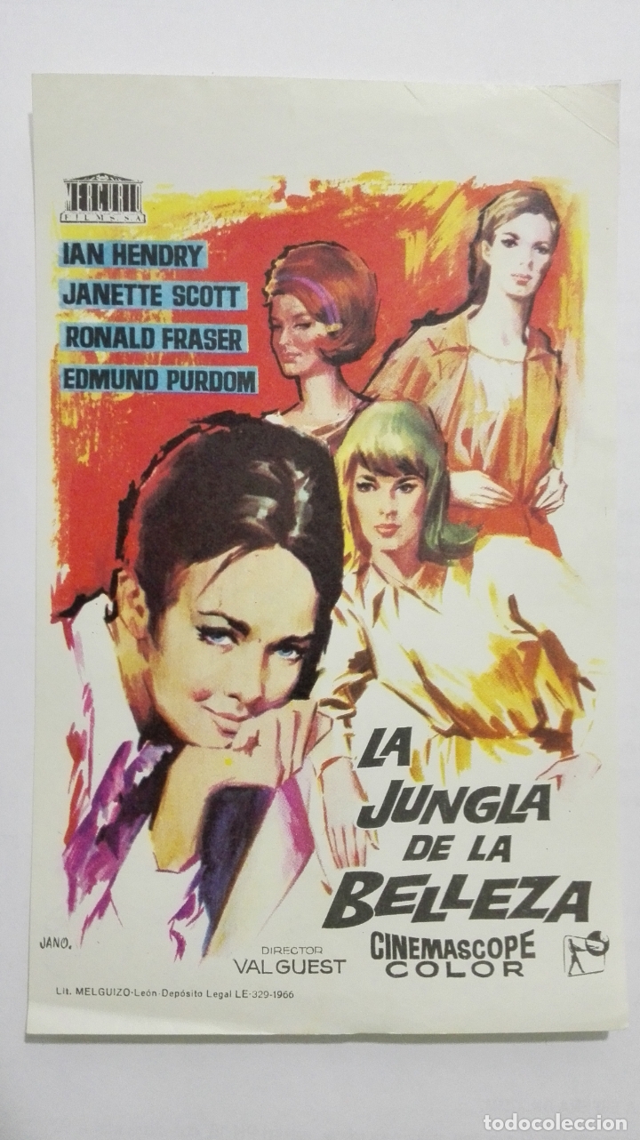  Flyers Publicitaires de films Anciens: FOLLETO DE CINE, LA JUNGLA DE LA BELLEZA, A&Ntilde;OS 60, SIN PUBLICIDAD