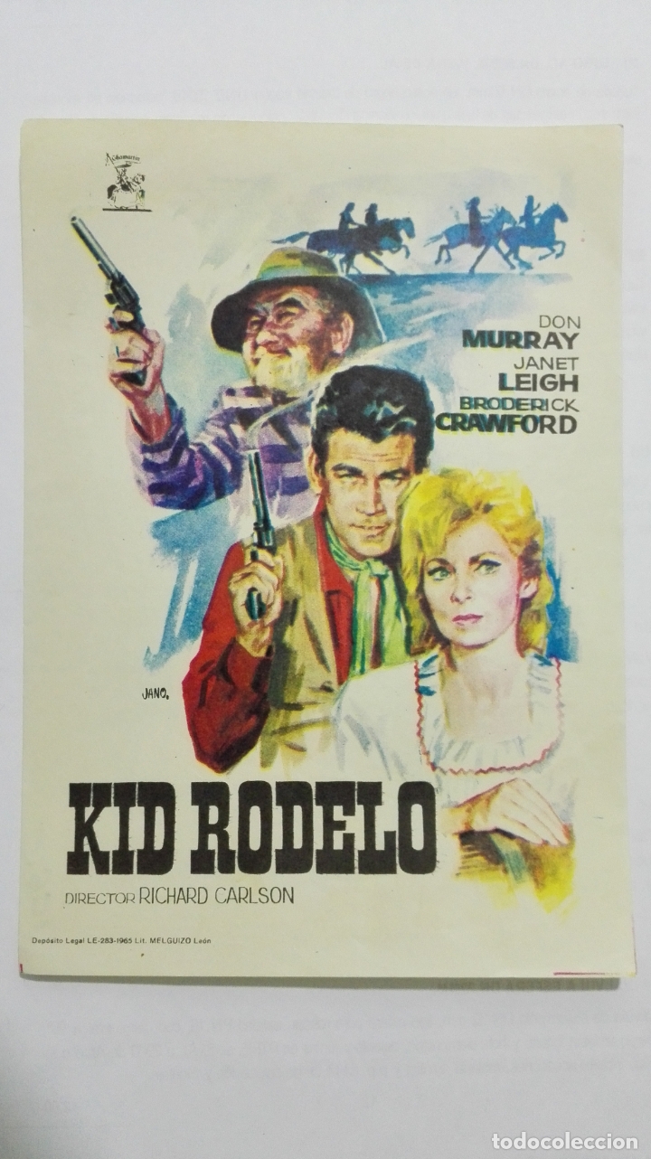  Flyers Publicitaires de films Anciens: FOLLETO DE CINE, KID RODEO, A&Ntilde;OS 60, SIN PUBLICIDAD