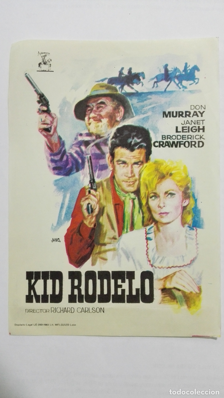  Flyers Publicitaires de films Anciens: FOLLETO DE CINE, KID RODEO, A&Ntilde;OS 60, SIN PUBLICIDAD