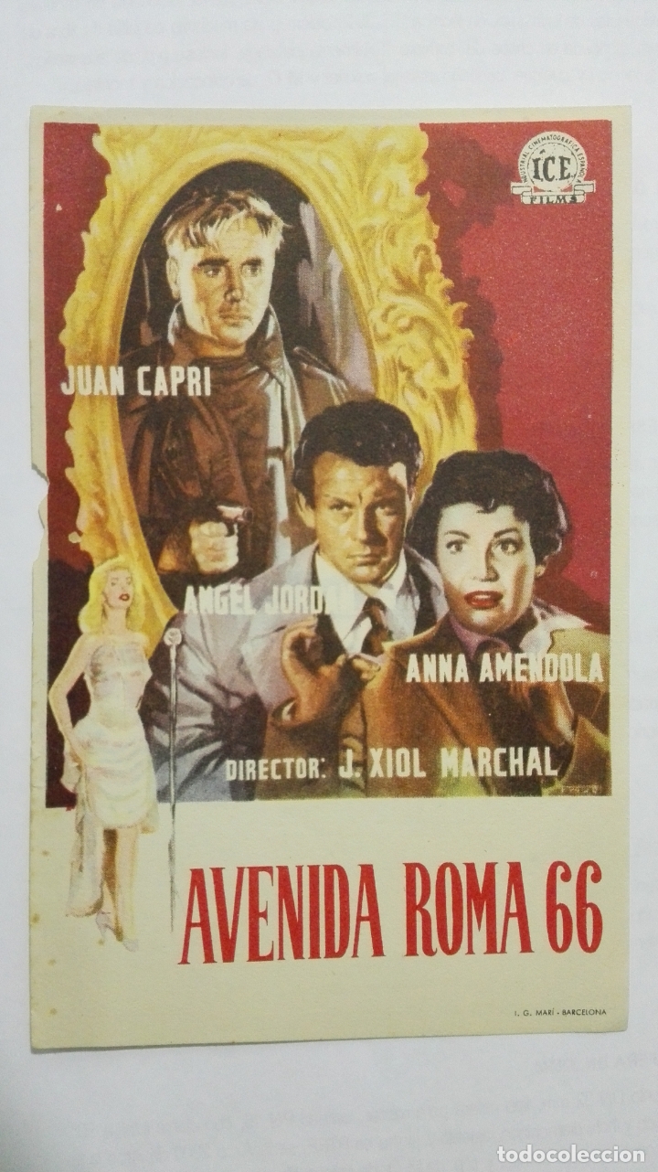  Flyers Publicitaires de films Anciens: FOLLETO DE CINE, AVENIDA ROMA 66, A&Ntilde;OS 60, SIN PUBLICIDAD