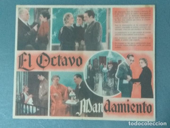Cine: EL OCTAVO MANDAMIENTO (1936). PROGRAMA DE MANO DOBLE. - Foto 2