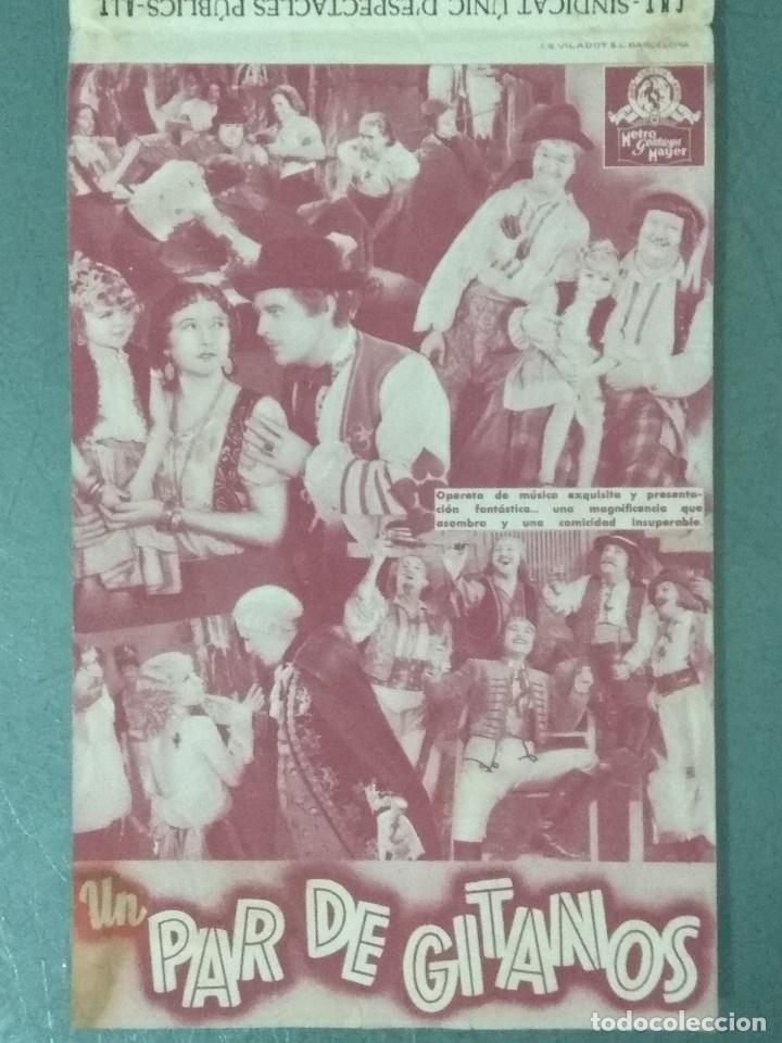 Cine: UN PAR DE GITANOS (1933) PROGRAMA DE MANO DOBLE - Foto 2