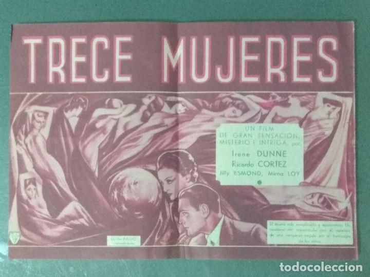 Cine: TRECE MUJERES - PROGRAMA DE MANO DOBLE - Foto 1